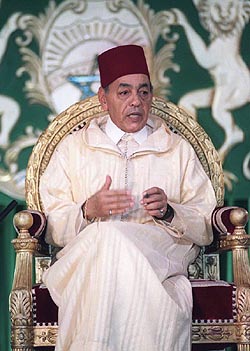 De inmiddels overleden koning Hassan II van Marokko