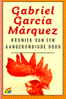 Omslag "Kroniek van een Aangekondigde Dood", Uitgeverij Maarten Muntinga, 1998